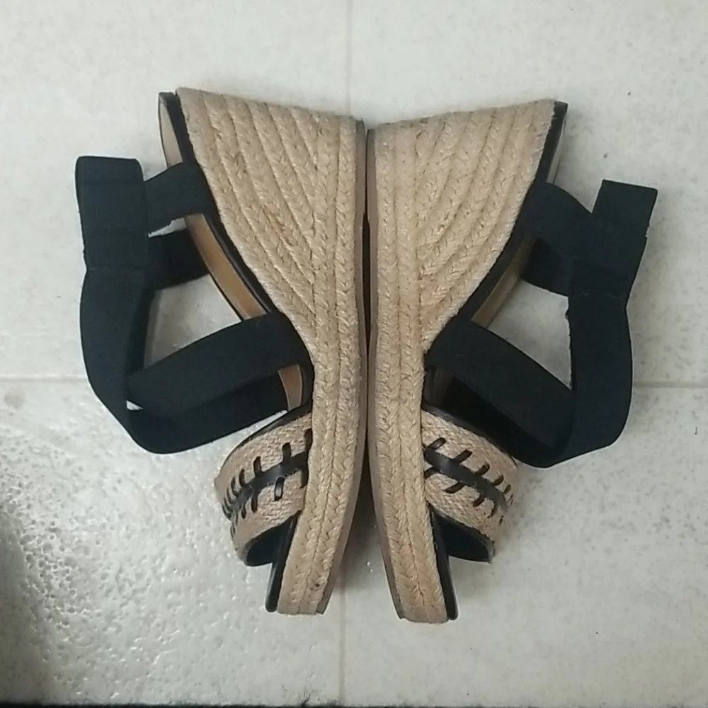 Woven espadrille wedges